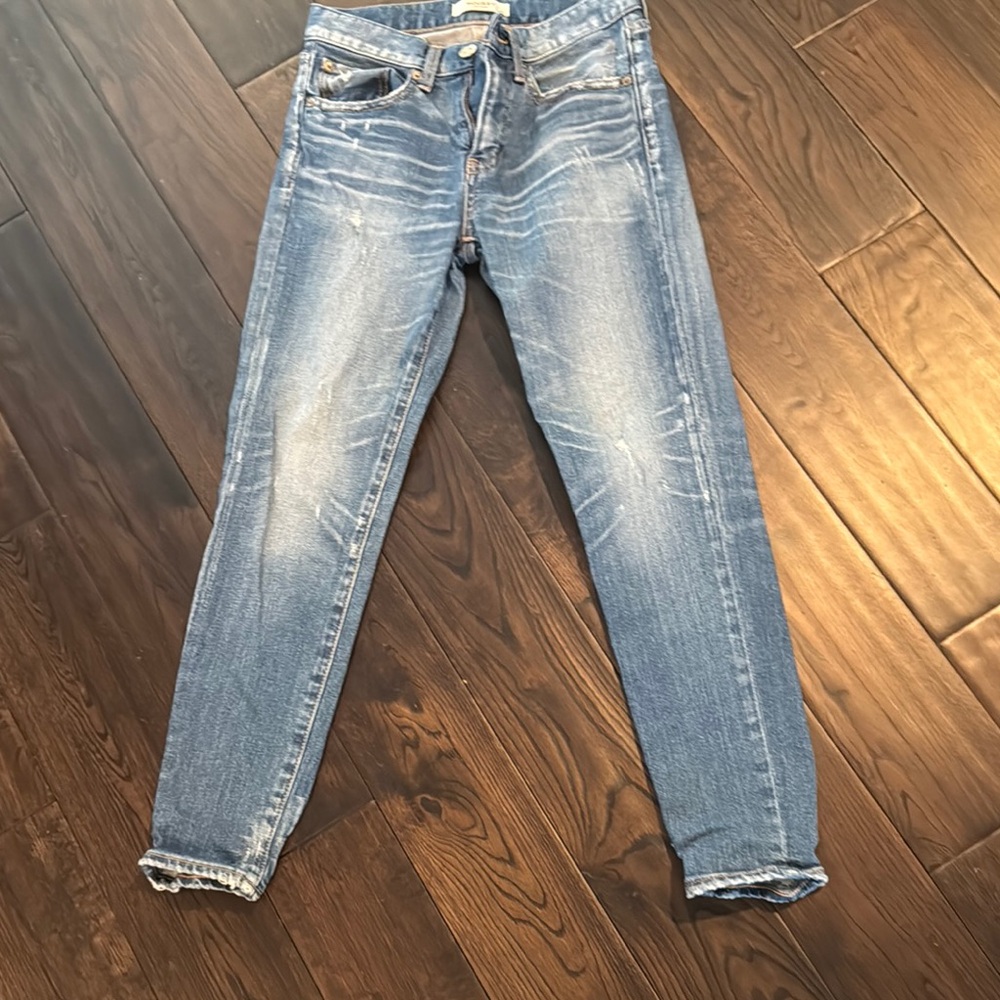 Moussy Blue Skinny Jeans with Distressed Details